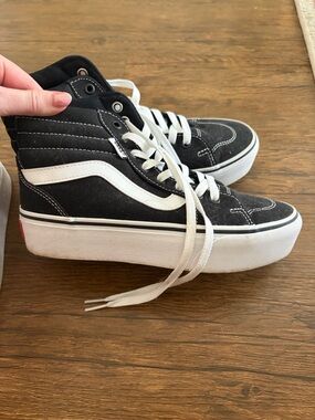 Vans Platform Sneakers in Black & White